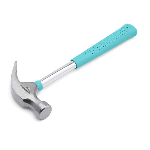 8 Oz Claw Hammer With Shock Reduction And Non Slip Grip Turquoise Handle For Home And Professional Use Durable Steel Construction