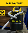 Heavy Duty 4 Gallon Ash Vacuum For Wood Stoves And Fireplaces Delivering Slick 4 Peak Horsepower Suction and detachable hose.