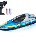 Remote Control Boat for Pools and Lakes Perfect Racing Boat for Kids and Adults LED Night Light 2 Rechargeable Batteries