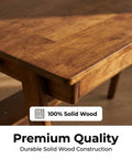 Close-up view of Score This Legit 47 Inch Solid Wood Writing Desk With Warm Walnut Finish showcasing 100% solid wood surface.