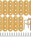 Golden Flat Straight Mending Brackets Kit With 80 Screws 20 Pieces Metal Fixing Plates For Furniture Table And Chair Repair DIY Friendly