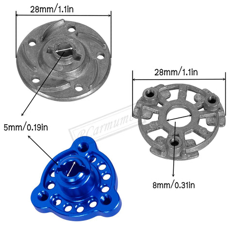Beefed-Up 48P 90T Spur Gear Kit With 17T 19T 21T Sprockets And Slipper Clutch Rebuild Kit for RC Cars, navy blue and silver parts