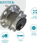 Rear Wheel Bearing And Hub Assembly Fits 2008-2017 Mitsubishi Lancer, 2011-2012 Outlander, And 2011-2012 Outlander Sport, 5 Lug, FWD With ABS, 1 Piece Replacement For A Simple, No-Fuss Install, displaying rear hub and ABS sensor, 5-lug design, close-up view.