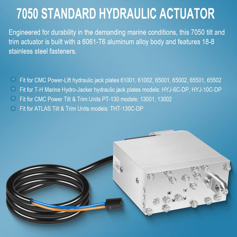 Electric Tilt And Trim Actuator Replacement Kit For Outboard Power Lift Hydraulic Jack Plates Fits CMC Power-Lift And T-H Marine HYJ Plates 61001 61002 65001 65002 65501 65502 HYJ-6C-DP Up To 130 HP Motors