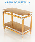 Heavy Duty Galvanized Steel 2x4 Workbench Bracket Kit For DIY Projects with wooden table structure and metal brackets