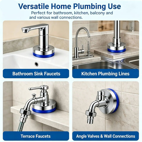 Magnetic Split Faucet Decorative Cover Wall Mount Pipe Escutcheon for kitchen plumbing use, 75mm diameter in shiny ABS.