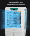 Skip Peak Summer Costs And Keep Your Space Chill With This Portable Swamp Cooler Acting As Lightweight Ductless Air Conditioner Featuring Three Sided Intake Panels For Rapid Evaporative Cooling Loaded With Four Freezing Ice Packs And Smooth 120 Degree. Portable swamp cooler with larger air inlet and outlet, lightweight design, and efficient cooling.