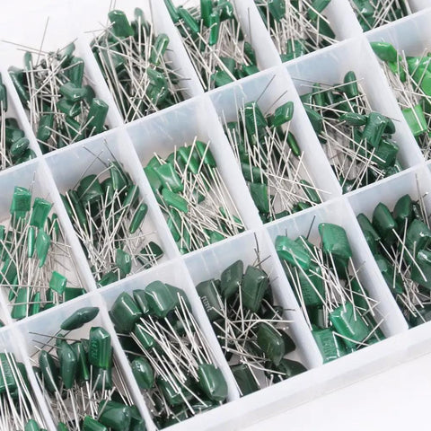 Value Packed Polyester Film Capacitor Assortment Kit With 700 Pieces Across 24 Values In Clear Box 0.22nF To 470nF Range
