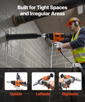 Worker using Diamond Core Drill For Concrete And Stone, 0.8 To 6.3 Inch Hole Diameter, 2000W Beast Power in tight space.