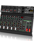 6 Channel Portable Mixer With 320 DSP Effects 48V Phantom Power Bluetooth Sound Card 7 Band EQ Output For PC Recording