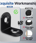 Straight Up 40 Piece L Bracket Corner Brace Set Built With Quality Black Stainless Steel Alongside Complete Screw Kits comparison of quality and design.