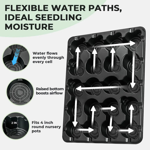 Three Inch Seed Starter Trays Two Pack With Humidity Dome And Twenty Cell Seedling Trays For Indoor And Outdoor Gardening Includes Forty 3 Inch Nursery Pots To Make Germination Quick And Planting A Breeze