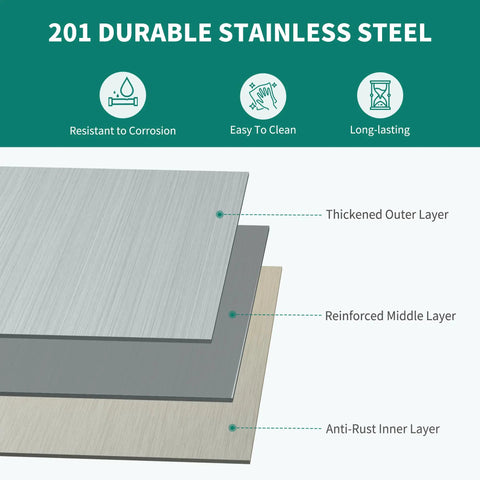 Heavy Duty Stainless Steel Work Table On Wheels With Three Shelves 30 By 24 Inch Industrial Grade Mobile Prep Station For Kitchen Garage Workshop NSF Certified Easy To Clean And Versatile Shop Ready layered stainless steel construction