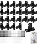 26 Piece Gridwall Mount Brackets Black With Screws And Wall Anchors, Chrome Plated Iron Gridwall Accessories Kit for Retail Displays