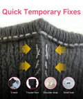No Sew Stitch Gun for Clothes with 2000 Fasteners and 6 Needles to Fix Broken Hems and Straps on the Fly and Save Your Threads All Day Long without any Messy Needle Work Gonna Drive You Crazy on a gray hem with clips.