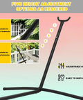 Heavy Duty Hammock Stand For Indoor And Outdoor Use, 650 Lbs Capacity, 9 Foot Long With Portable Carrying Case showing height adjustment options