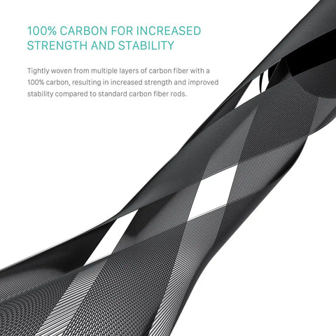 Close-up weave of 100% carbon fiber in 2 Pack 20cm Carbon Fiber Rods 15mm For Rail Support System Lightweight Ultra Strong UV Resistant Coated Matte Black Finish Minimizes Reflections Great For DSLR Shoulder Rigs Stabilizers Cages Matte Boxes.