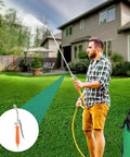 Heavy Duty 29 Inch Metal Replacement Sprayer Wand with Adjustable Nozzle, garden watering use with brass barb fittings visible
