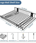 2 Pack Heavy Duty Wall Shelves For Garage And Home Mounts Steel Floating Shelves With Mesh Rack 80 Lb Total Load 40 Lb Per Shelf