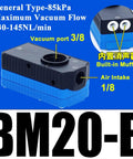 Mini Multi Stage Vacuum Generator With Pneumatic High Flow And Suction For Precision Parts Handling, Blue Color BM20 B