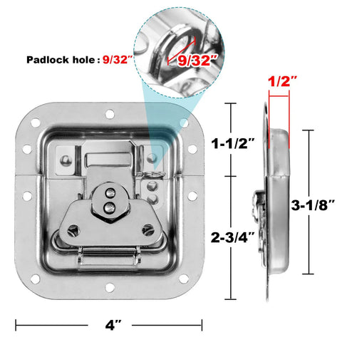 Eight Pack Recessed Butterfly Twist Latches For Flight And Road Gear Cases Rock Solid Heavy Duty Equipment Locks Cold Rolled Chrome Steel Padlockable Security Hardware Fits Thick Storage Trunk Boxes Hella Secure Pro Upgrade
