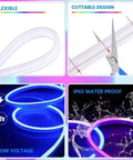 Neon Rope Lights 32.8ft 10m LED Neon Strip Lights With Remote App Control IP65 Waterproof Flexible 24V RGB neon lights features