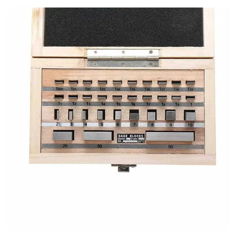 Dead Accurate Pro Grade Metric Gauge Block Set With Straight Shooting Steel Rulers And Router Table Setup Bars For Knockout Woodworking Precision Including Heavy Duty Storage Case 32 Pcs, inside view of gauge blocks.