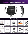Android 15 Car Stereo With 4 Plus 64GB For Chevy Cruze 2009 To 2015 with 9 inch touch screen and included accessories