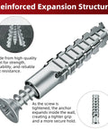 Heavy Duty Door Hinge Repair Screws With Expanding Drywall Anchors Provide A Rock Solid Grip For Loose Cabinet Hardware Fix Wobbly Doors In Minutes 50 Piece metal anchor with reinforced expansion design for secure hold