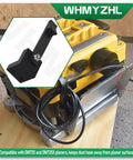 Collapsible Dust Hose Guide And Outfeed Hook For Dw735 Planers mounted on DW735 with dust hose kept away from surface.
