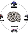 25H 62 Links Pro Grade Timing Chain Breaker Tool for 70cc-125cc Chinese ATVs featuring TaoTao, Kazuma, Coolster models.