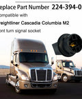 2 Pack Front Turn Signal Bulb Sockets Replaces 224-394-025 For Freightliner Cascadia M2 Columbia Headlight Turn Signal Socket Fits 4157NA 3157NA Bulbs black plastic and metal