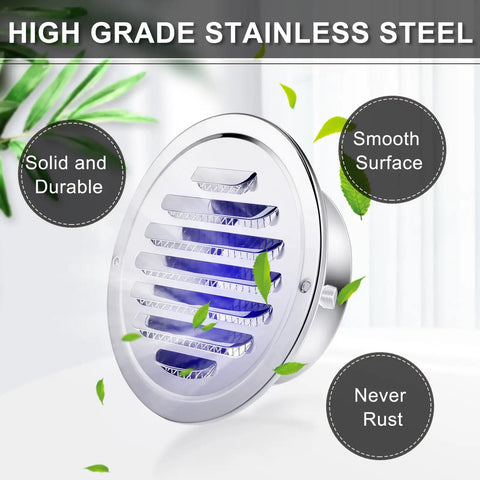 4 Inch Round Dryer Vent Covers Set Durable Stainless Steel Soffit Vents With Mesh Screen 4 Pack shown with high-grade material