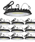 Ultra Bright 155W UFO LED High Bay Light With 22500 Lumen Output, 5000K Daylight, IP65 Waterproof, ETL Listed, US Plug displayed
