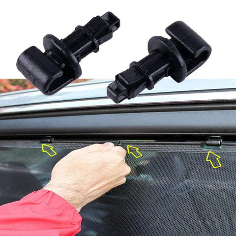 Hand installing Sun Shade Clip Kit 6 Pcs For Honda Odyssey 2005 2010 Sunshade Hooks Sliding Door Clips 83715 SHJ A21ZA.