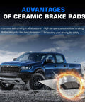 Ceramic brake pads set for front and rear, 8-piece automotive replacement