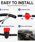 Easy install guide for 1/4 Inch Fuel Line Hose Kit With Clamps, Valve And Filters For Mowers, Tractors, AtVs, Snowblowers And Dirt Bikes, Universal Fit Rubber Tube 6.56 Ft Long To Kill That Leak And Keep Y Our Ride Smoothing Smooth.