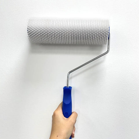 9 Inch Spiked Roller For Self Leveling Screeds And Epoxy Floors Pro Grade Bubble Removal Tool With Frame 13mm Teeth 8.66 Inch Wide