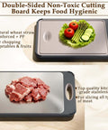 2 In 1 Stainless Steel And Wheat Straw Cutting Board For Kitchen Double Sided For Meat And Veggies Easy To Clean
