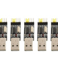 Pack of 5 USB To TTL Programmer Cable For STC Microcontrollers, Serial Downloader Tool, BBS01/BBS02 Flasher Interface, top view