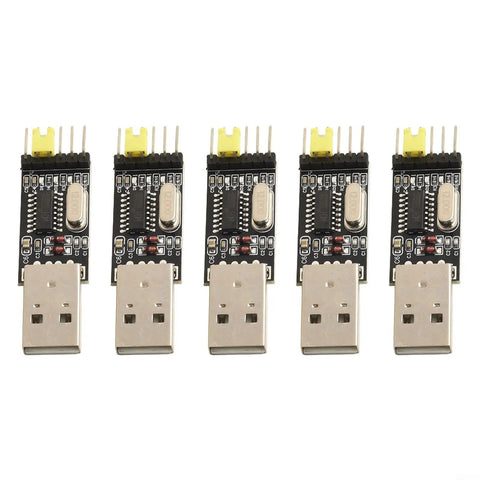 Pack of 5 USB To TTL Programmer Cable For STC Microcontrollers, Serial Downloader Tool, BBS01/BBS02 Flasher Interface, top view