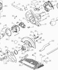 Illustrated diagram of power tool components showing various parts and assembly layout.