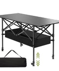 4Ft Folding Camping Table With Carry Bag And Mesh Storage, Ultra Lightweight Roll Up Picnic Table for Camping, Picnic, Backyard