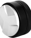 Apexstone 53mm coffee distributor; silver top, black knurled body