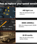 When to replace your speed sensor information, ABS warning light, odometer reading, vehicle age indicators.