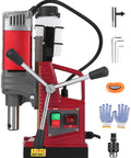 Beefy Portable Magnetic Drill Press With Rock Solid Grip And Knockout Power Delivers A Smooth Ride Using A Tough 1450W Motor and accessories