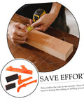 Woodworker measuring wood with Table Saw Push Block And Push Stick Set For Woodworking With Soft Rubber Pads Easy To Use Router Tool