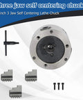 K11-80 3 Inch 3 Jaw Self Centering Lathe Chuck for CNC Drilling Milling Machine with hardened steel jaws and tools