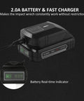 2.0Ah battery and fast charger for Cordless Brushless Half Inch Impact Wrench With 260 Ft Lbs Max Torque 2.0Ah Battery The Go To Tool
