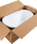 Heavy Duty Acrylic Bathtub Drain Kit With Overflow Featuring Corrosion Resistant Piping And Leakproof Design Built Tough For No Fuss Bathroom Upgrades And Smooth Reliable Everyday Performance in a cardboard box.